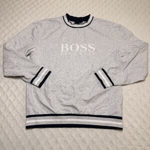 Hugo Boss Sweater Men's Large Crewneck Pullover Lightweight Spell Out